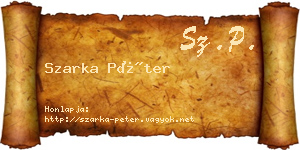Szarka Péter névjegykártya