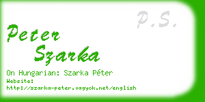 peter szarka business card